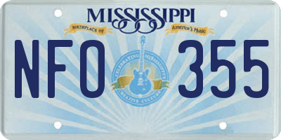 MS license plate NFO355