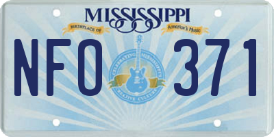 MS license plate NFO371