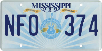 MS license plate NFO374