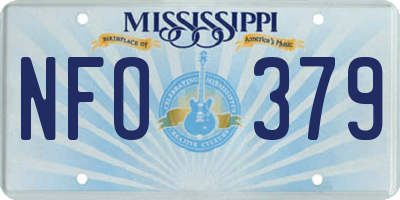 MS license plate NFO379