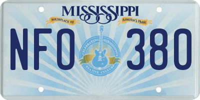MS license plate NFO380