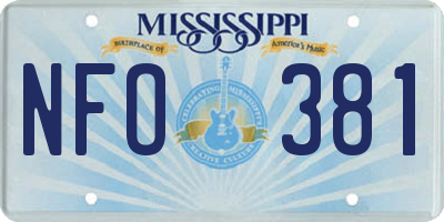 MS license plate NFO381