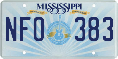 MS license plate NFO383