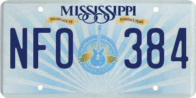 MS license plate NFO384