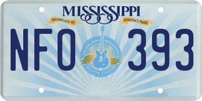 MS license plate NFO393