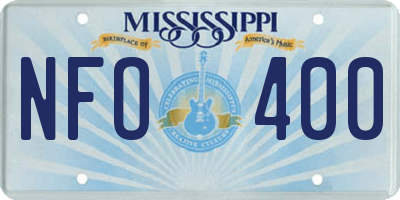 MS license plate NFO400