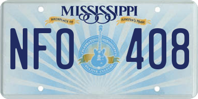 MS license plate NFO408