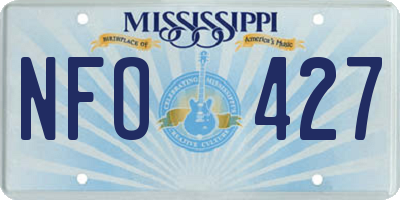 MS license plate NFO427