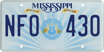 MS license plate NFO430