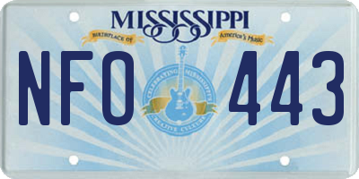 MS license plate NFO443