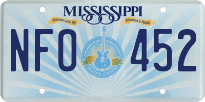 MS license plate NFO452