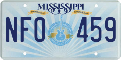 MS license plate NFO459