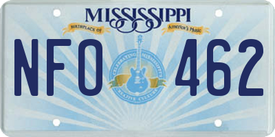 MS license plate NFO462