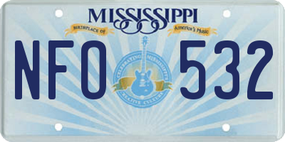 MS license plate NFO532