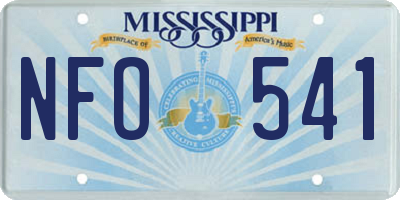 MS license plate NFO541