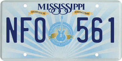 MS license plate NFO561