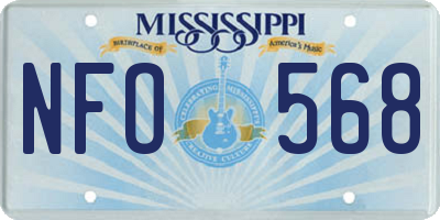 MS license plate NFO568