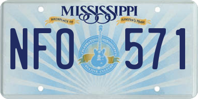MS license plate NFO571