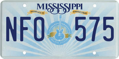 MS license plate NFO575