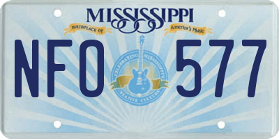 MS license plate NFO577