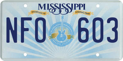 MS license plate NFO603