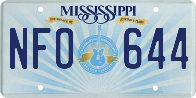 MS license plate NFO644