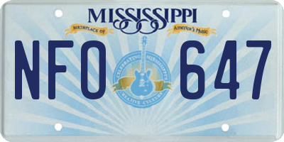 MS license plate NFO647