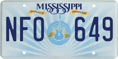 MS license plate NFO649