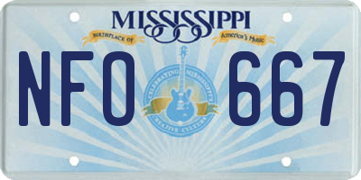 MS license plate NFO667