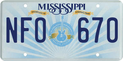MS license plate NFO670