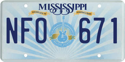 MS license plate NFO671