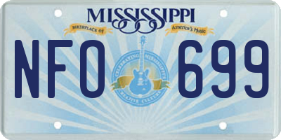 MS license plate NFO699