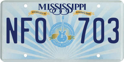 MS license plate NFO703