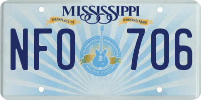 MS license plate NFO706