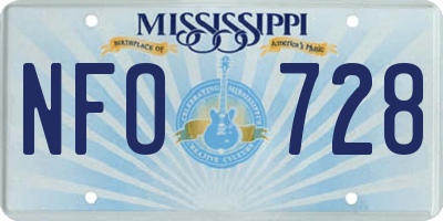 MS license plate NFO728