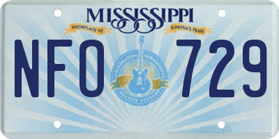 MS license plate NFO729