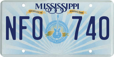 MS license plate NFO740