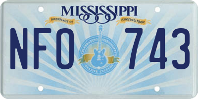 MS license plate NFO743