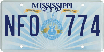 MS license plate NFO774