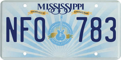 MS license plate NFO783