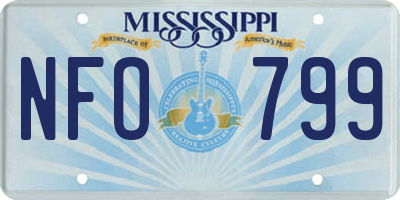 MS license plate NFO799