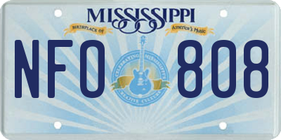 MS license plate NFO808
