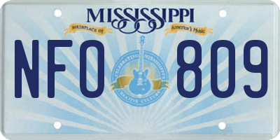 MS license plate NFO809