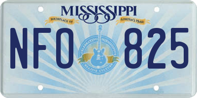 MS license plate NFO825