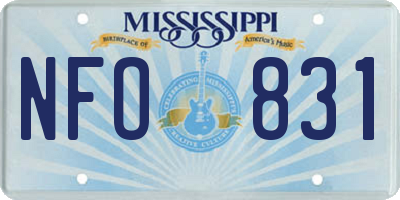 MS license plate NFO831