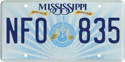 MS license plate NFO835