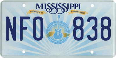 MS license plate NFO838