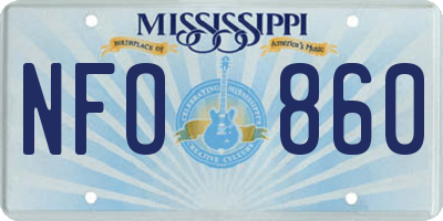 MS license plate NFO860