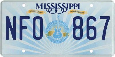 MS license plate NFO867