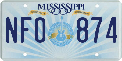 MS license plate NFO874
